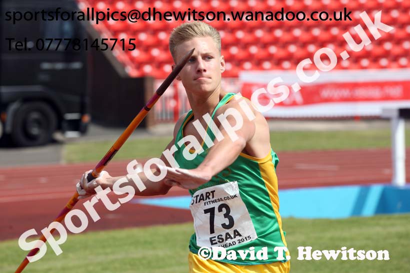 Inter boys javelin, 2015 English Schools Track and Field Champs., Gateshead Stadium. Photo: David T. Hewitson/Sports for All Pics